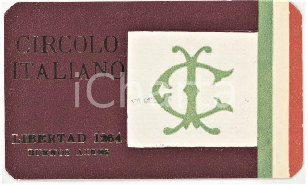1964 BUENOS AIRES Circolo Italiano Libertad 1264 Tessera Paolo MARINOTTI SNIAFA