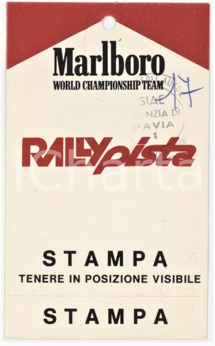 1975 ca RALLY PISTA Marlboro World Championship Team - Tessera stampa 6x10 cm