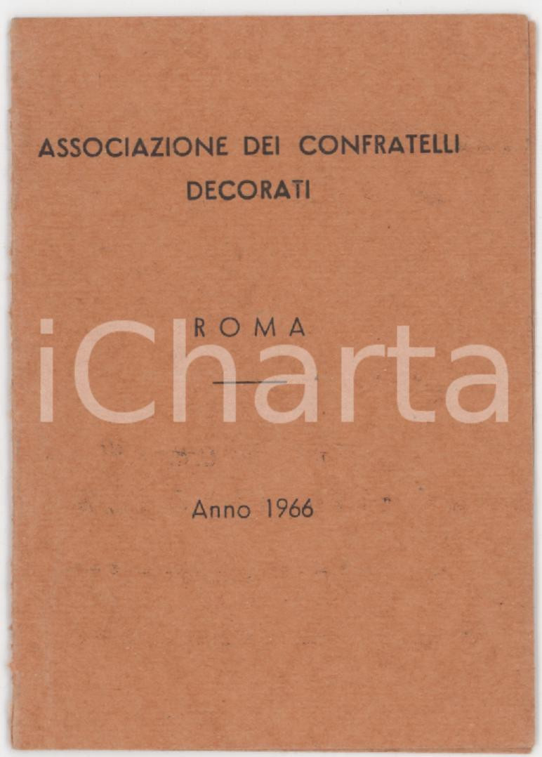 1966 ROMA Ordine di San Giorgio d'Antiochia - Tessera confratelli decorati 6x9