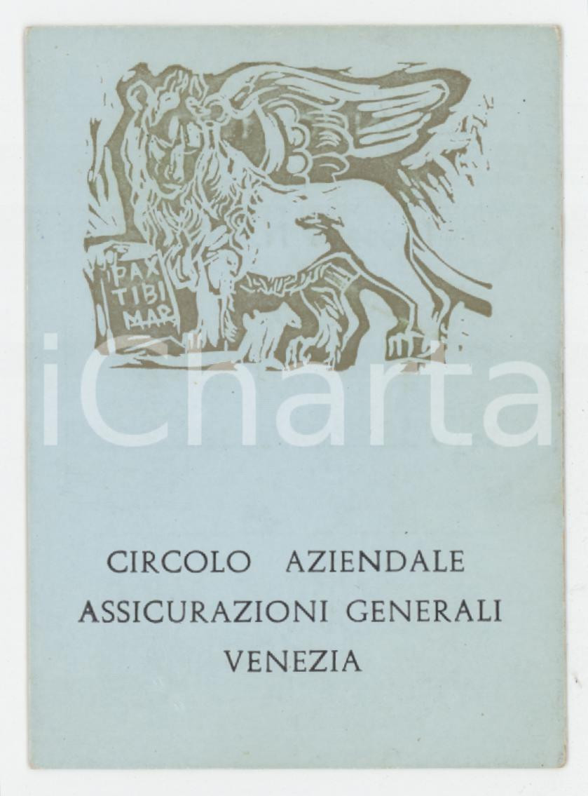 1970 VENEZIA - ASSICURAZIONI GENERALI Circolo aziendale - Tessera 6x9 cm