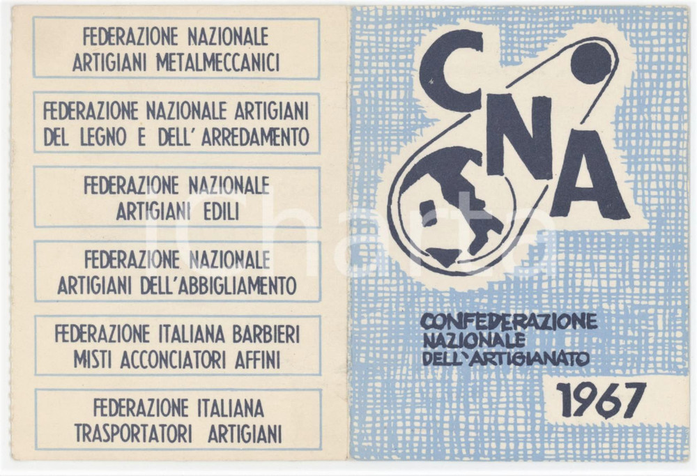 1967 MODENA - CNA Federazione provincia degli artigiani - Tessera 7x9 cm