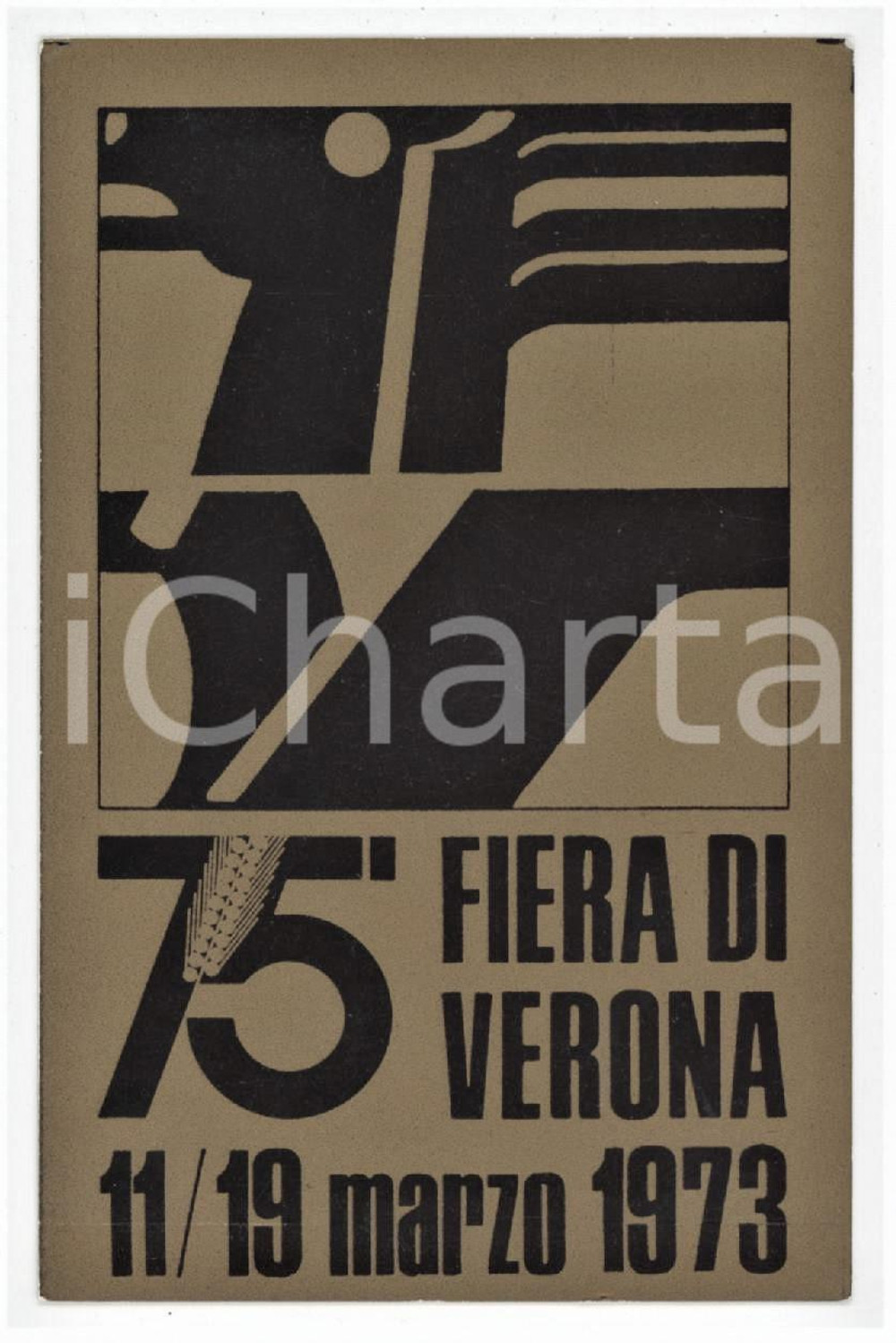 1973 - 75^ FIERA DI VERONA Tessera stampa di Alessandro MINARDI 6x10 cm