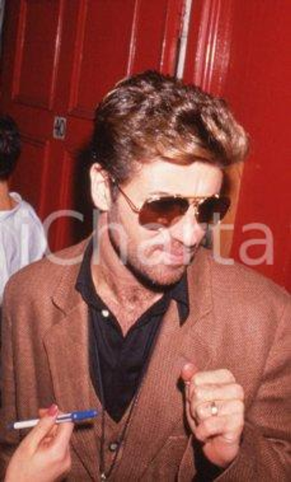 35mm vintage slide* 1990ca MUSICA George MICHAEL paparazzato (3)