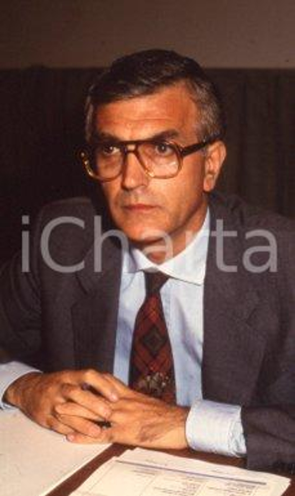 35mm vintage slide* 1990ca MILANO POLITICA DC Giuseppe ADAMOLI ritratto (1)