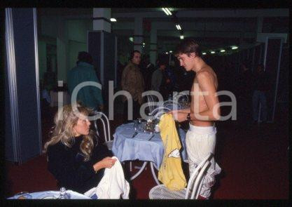 35mm vintage slide* 1988 ca FORMULA1 USF&G Racing driver Eddie CHEEVER & wife 2