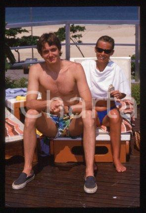 35mm vintage slide* 1995 ca RACING driver Eddie CHEEVER with wife (31)