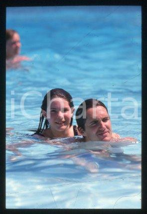 35mm vintage slide* 1995 ca RACING driver Eddie CHEEVER with daughter (35)