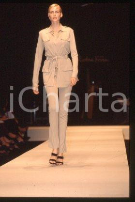 35mm vintage slide* 1995 ca FASHION Show Model Nadia AVERMANN on the podium (2)