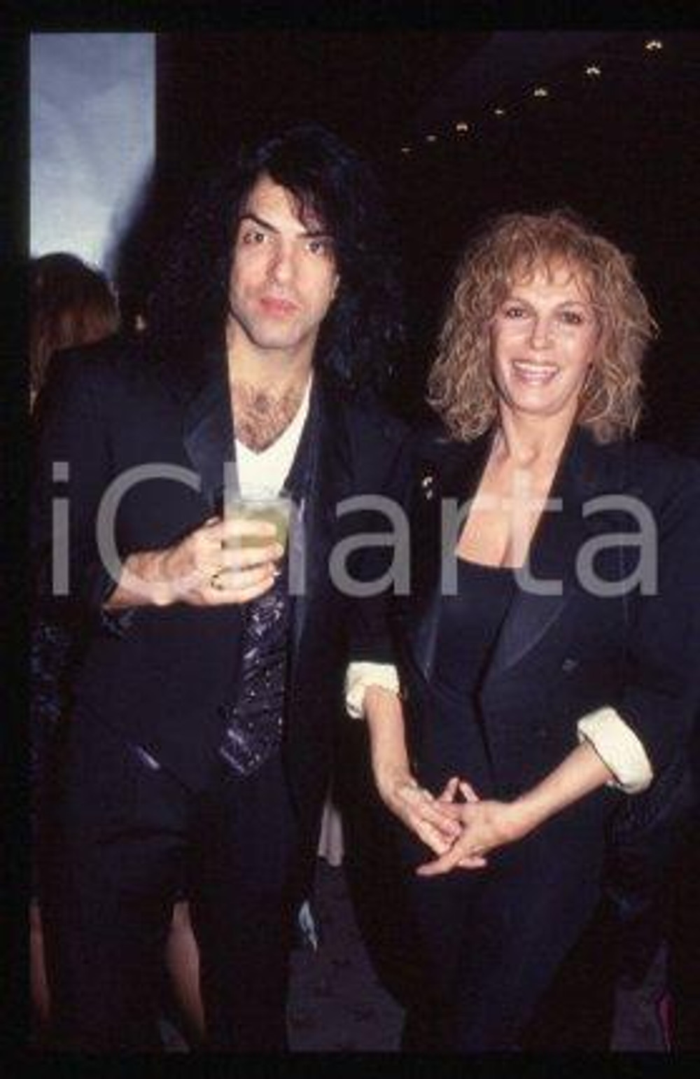 35mm vintage slide* 1988 NEW YORK Musician Paul STANLEY of KISS & Vikki LaMOTTA