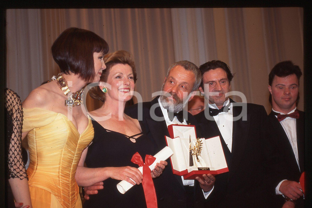 Fotografia d epoca originale 35mm vintage slide 1996 CANNES FESTIVAL DEL CINEMA Mike LEIGH Ritratto 17 1