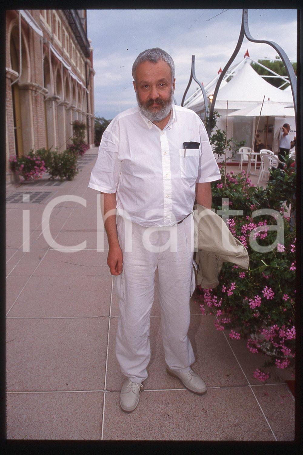 Fotografia d epoca originale 35mm vintage slide 1999 ca VENICE Portrait of English director Mike LEIGH 56 1