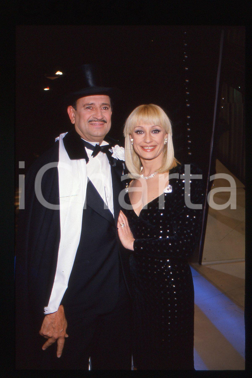 35mm vintage slide* 1990 ca ITALY - TV Georges DESCRIERES & Raffaella CARRA (17)