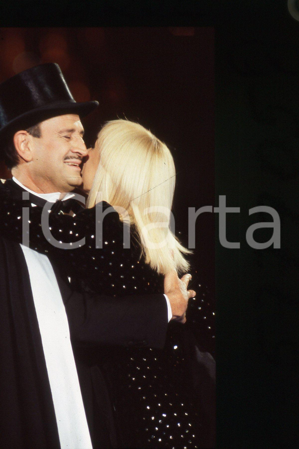 35mm vintage slide* 1990 ca ITALY - TV Georges DESCRIERES & Raffaella CARRA (21)