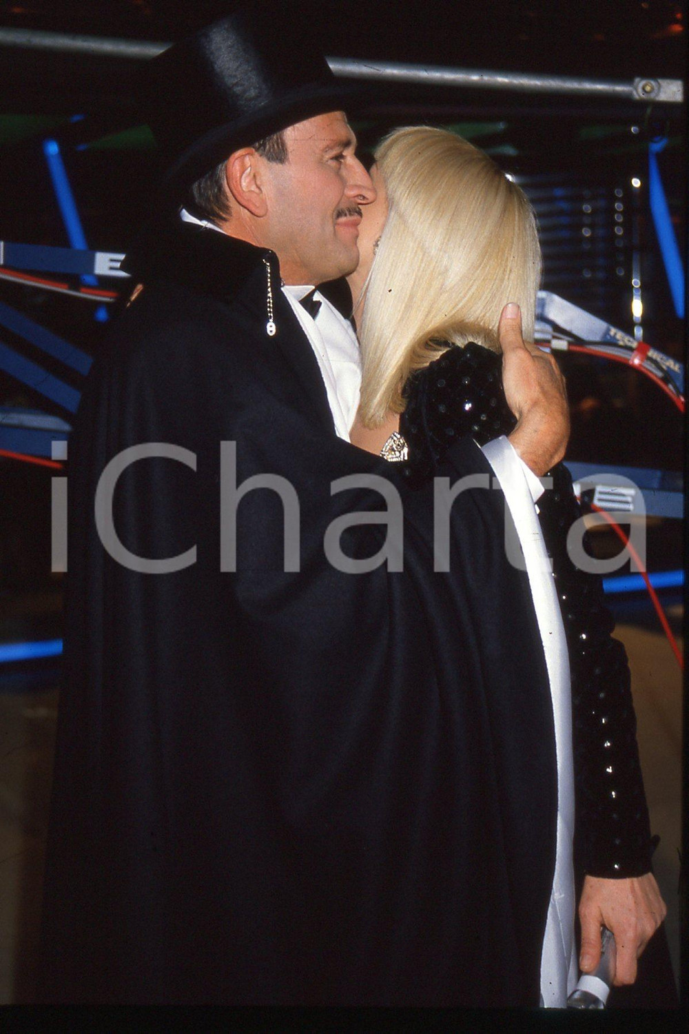 35mm vintage slide* 1990 ca ITALY - TV Georges DESCRIERES & Raffaella CARRA (23)