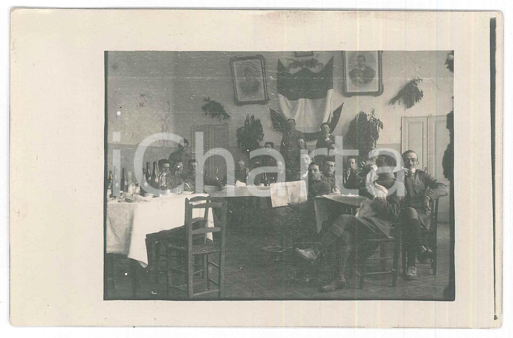 1920 ca TRIESTE ITALIANA Pranzo tra ufficiali *Fotografia 14x9 cm