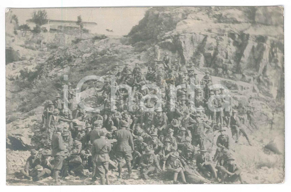 1917 WW1 ZONA DI GUERRA - Area di TRIESTE - Battaglione italiano *Foto 14x9 cm