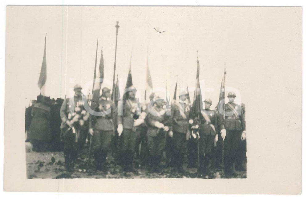 1918 TRIESTE ITALIANA Ufficiali del Regio Esercito in parata - Foto 14x9 cm