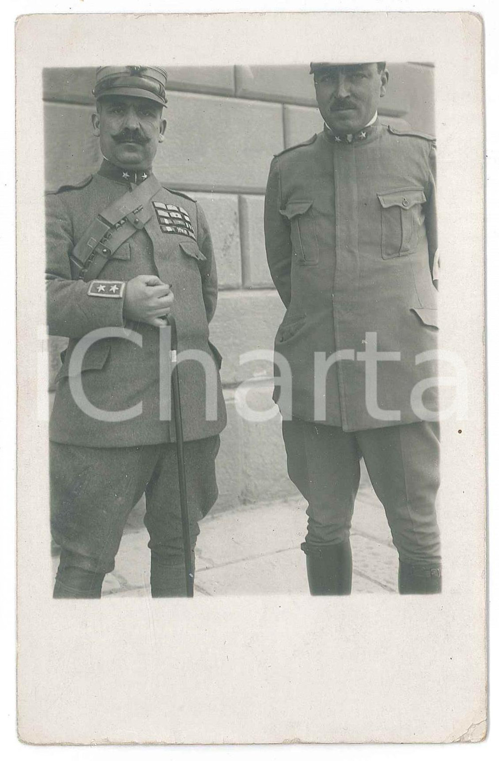 1918 Area di TRIESTE - Regio Esercito - Due ufficiali - Foto 9x14 cm
