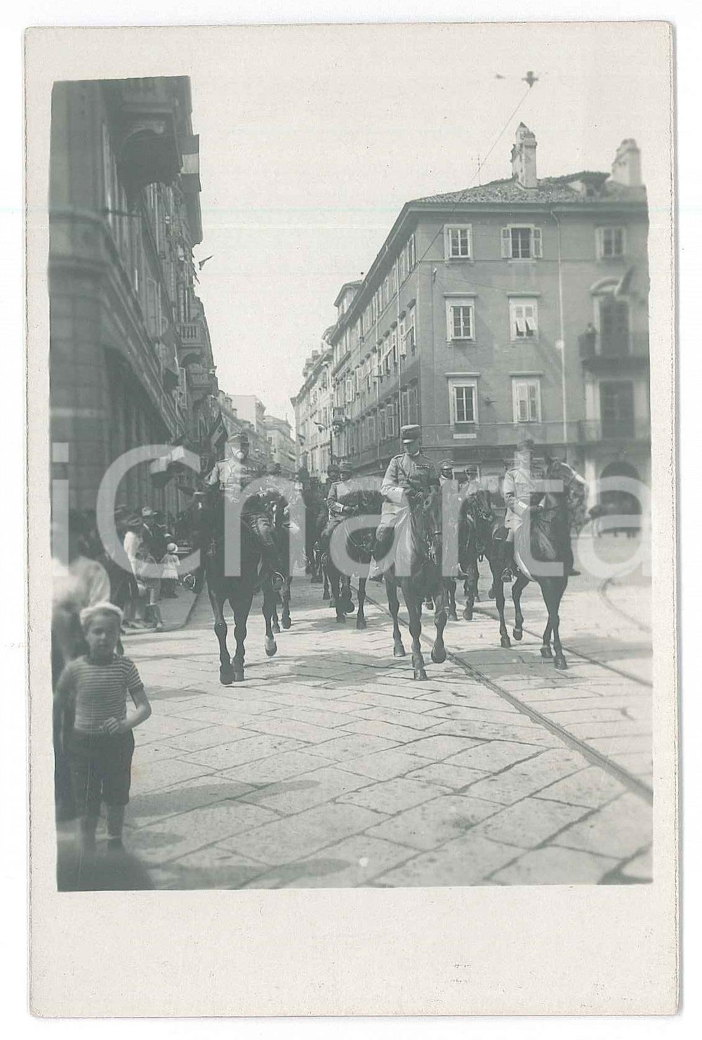 1919 TRIESTE Duca d'Aosta in visita a cavallo *Foto 9x14 cm