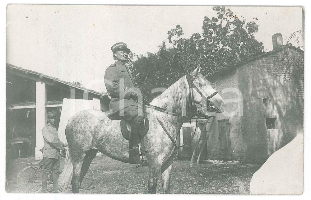 1917 WW1 Area di TRIESTE - Ufficiali italiani in una cascina *Foto 14x9 cm