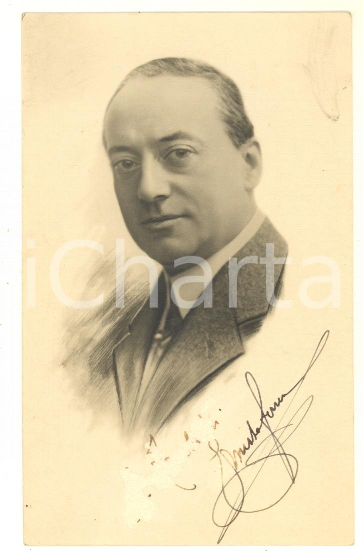 Autografo originale 1940 ca TEATRO ITALIA Attore Ernesto FERRERO Foto AUTOGRAFO 9x14 cm 1