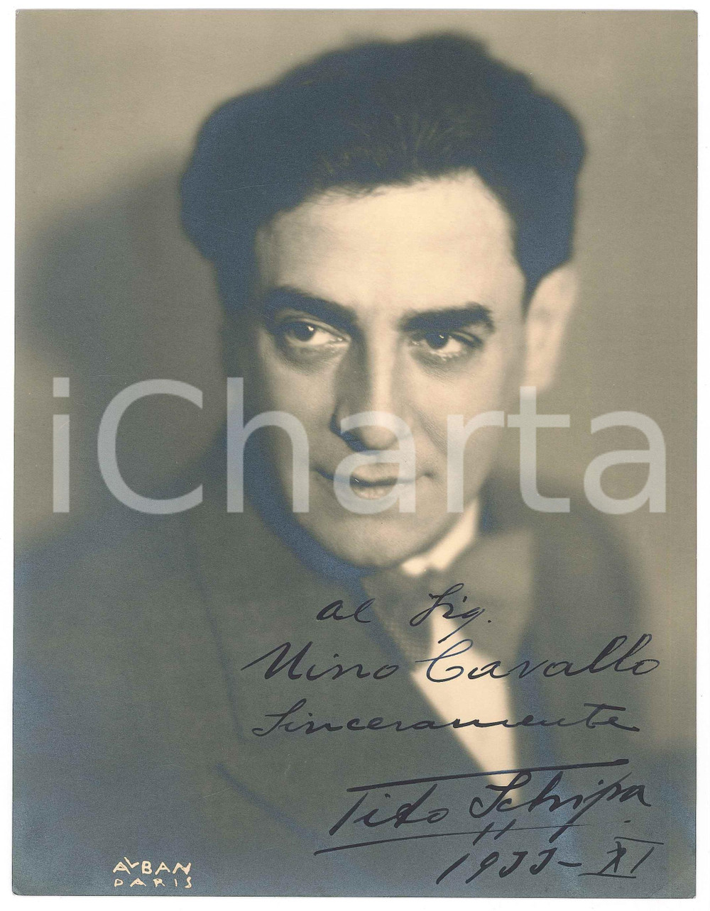 1933 LIRICA Tenore Tito SCHIPA - Foto con AUTOGRAFO 17x23 cm