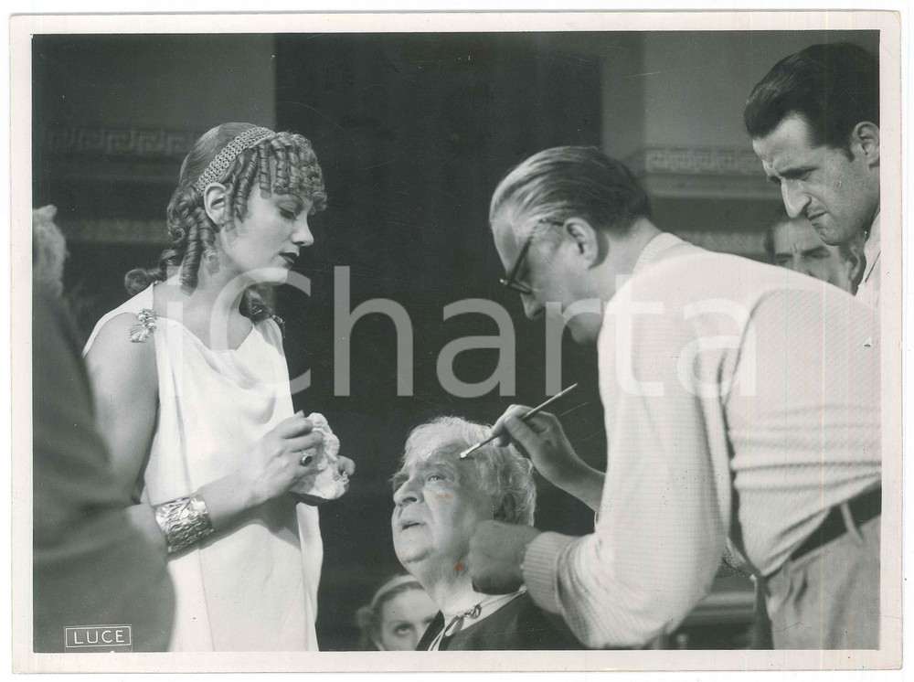 1937 CINEMA Film "Scipione l'Africano" Attori al trucco - Fotografia 24x18 cm