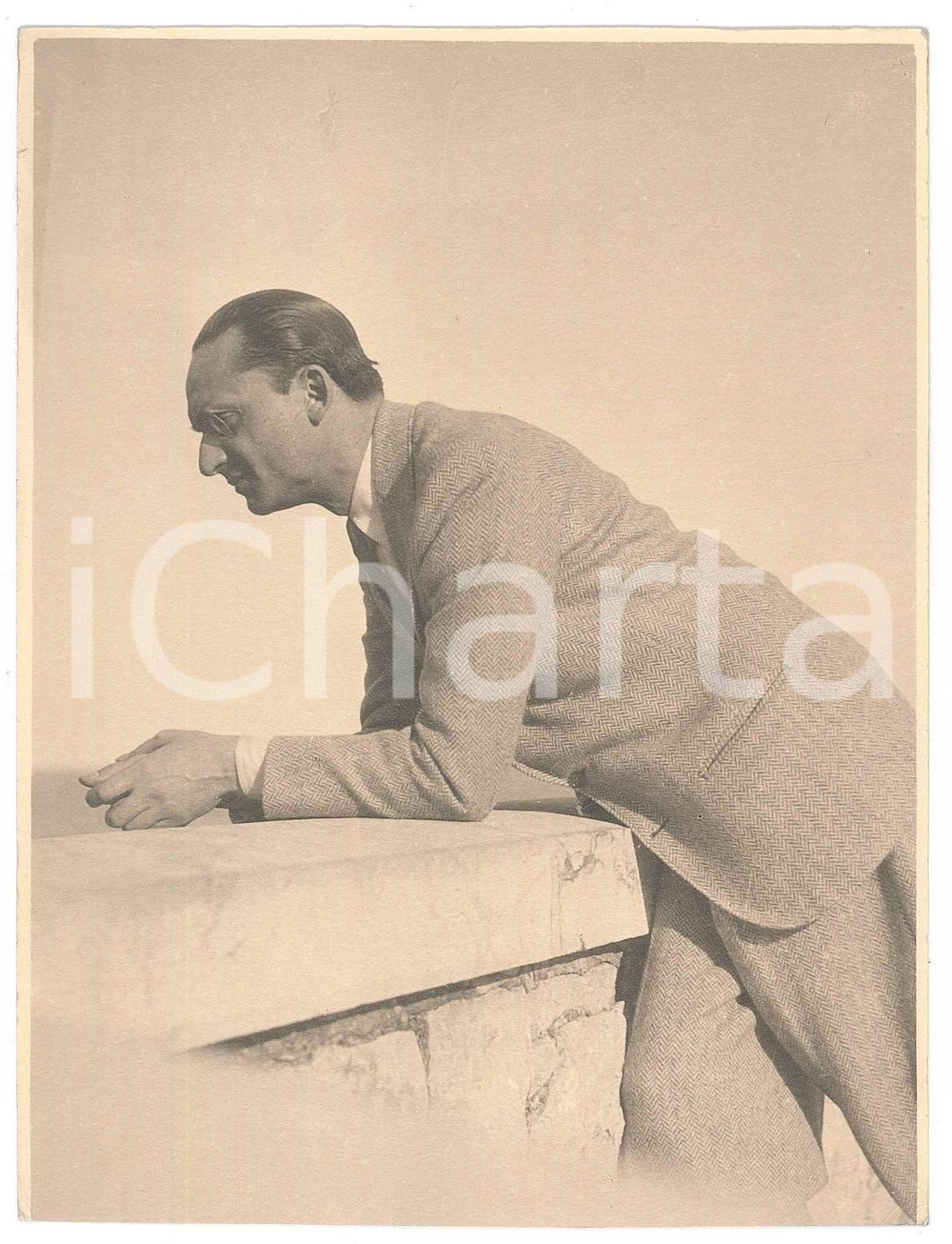 Fotografia d epoca originale 1950 ca ITALIA Giornalista Lucio RIDENTI  Ritratto Fotografia 12x16 cm 1