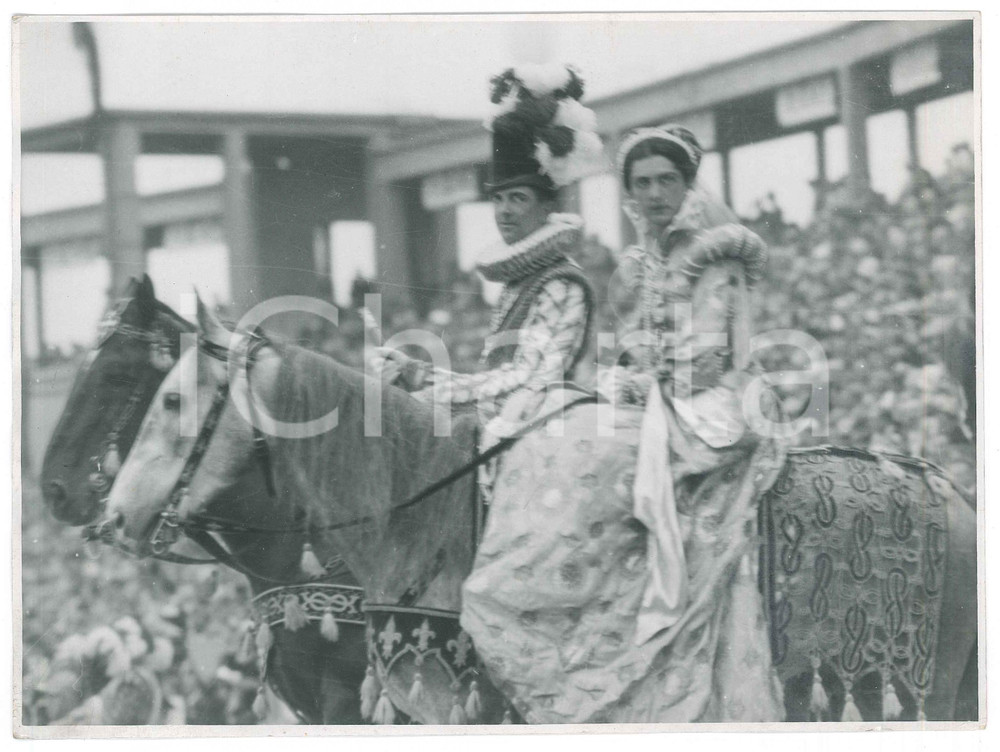 1928 TORINO Carosello Storico - Umberto e Iolanda di Savoia a cavallo *Foto