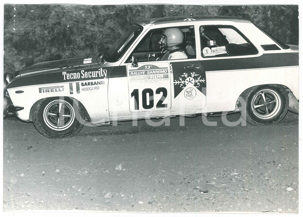1975 RALLYE SANREMO Edmondo BARBANTI e HEIDERSCHEID su Opel Ascona SR Foto