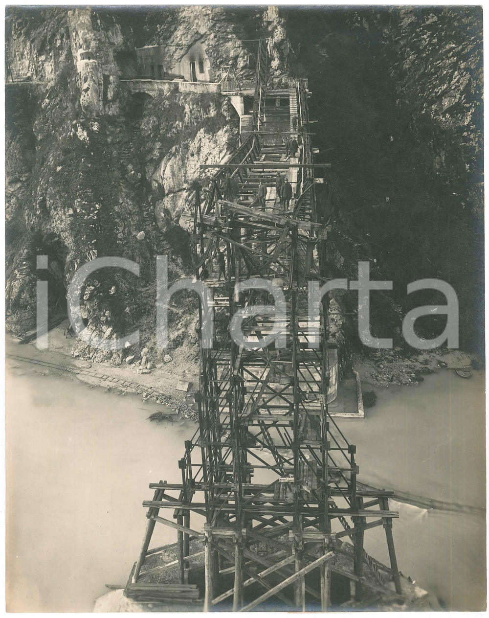 1919 Ponte di PINZANO AL TAGLIAMENTO (UD) Ricostruzione (7) Foto RARA 23x28 cm