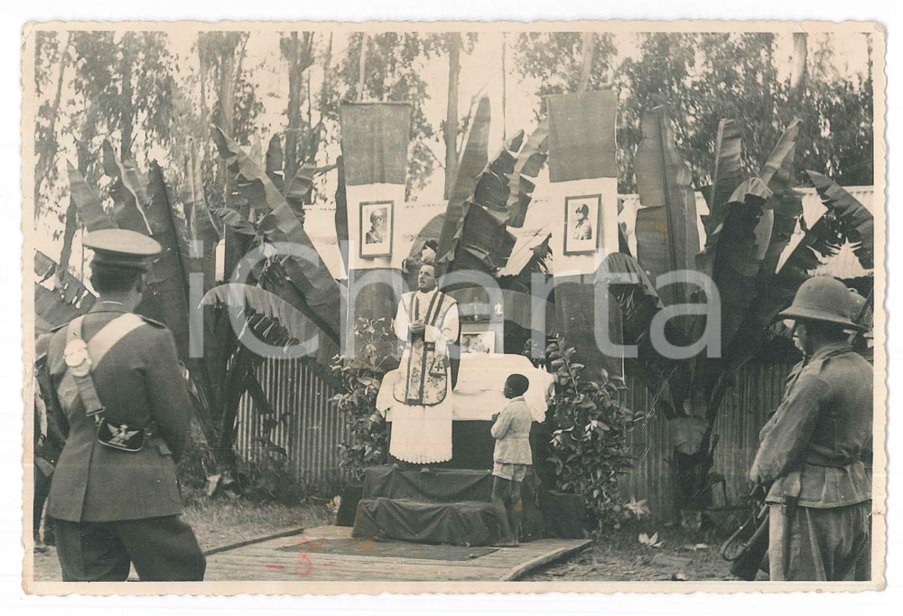1939 A.O.I. ADDIS ABEBA Festa S. Barbara - Messa al campo *Foto 18x13