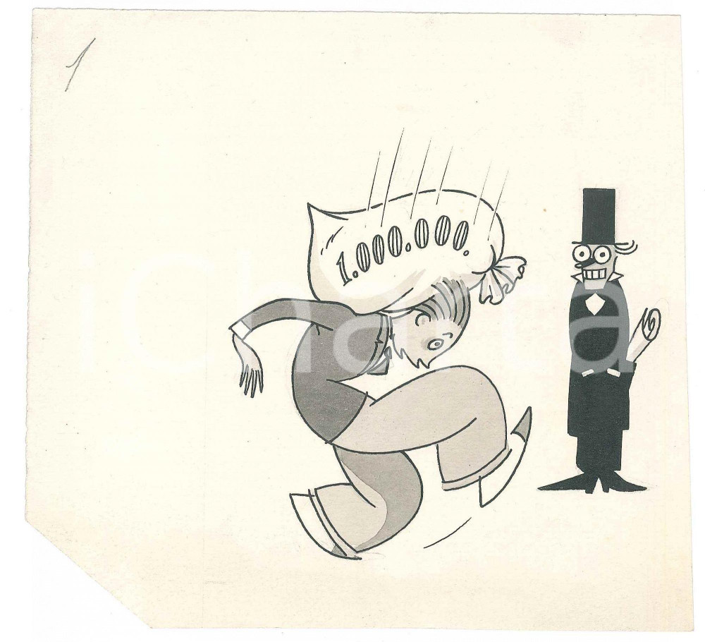 1940 ca Gino BALDO - Tavola a china originale NON FIRMATA - Rivista "Sovrana" *1