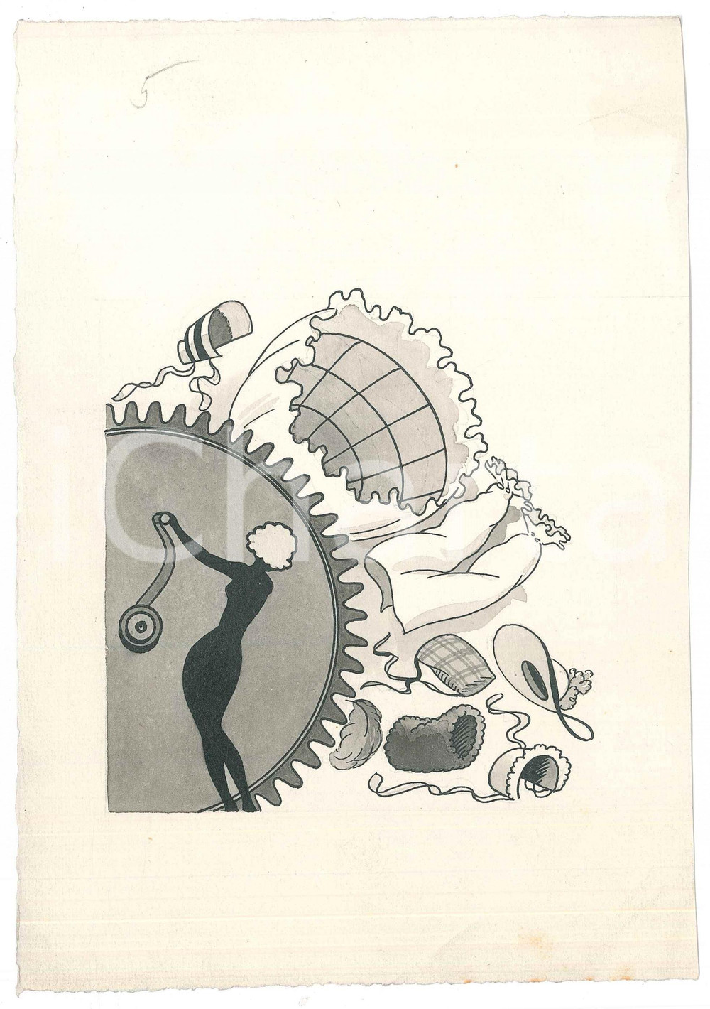 1940 ca Gino BALDO - Tavola a china NON FIRMATA - Donna - Rivista "Sovrana" Tavola a china originale, realizzata dall'illustratore Gino Baldo per "Sovrana : rivista mensile di vita scelta".Non firmata. FAIR/discreto lievi piegature Formato: 16x23 cm originale e autentica 1