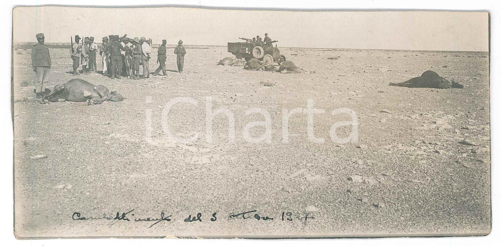 1927 LIBIA ITALIANA (?) Dopo un combattimento - Fotografia 17x8 cm