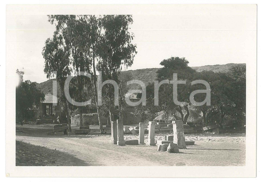 1940 ca A.O.I. AXUM ETIOPIA Piazza della Chiesa *Cartolina FG NV