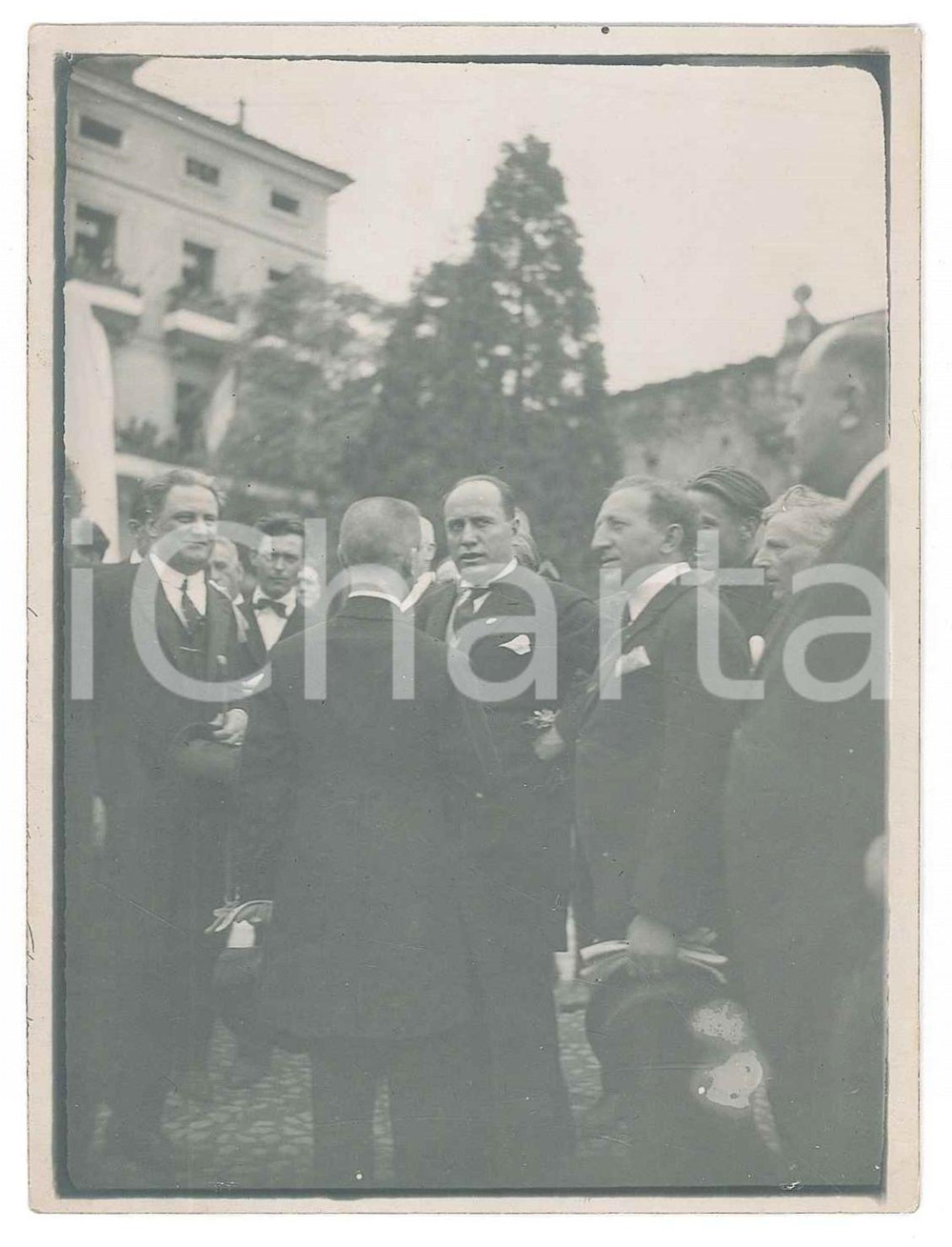Fotografia d epoca originale 1924 NAPOLI Benito MUSSOLINI alla cerimonia per la cittadinanza onoraria  Foto 1