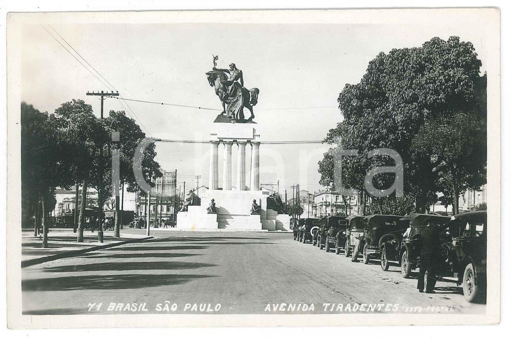 1939 BRASIL - SÃO PAULO - Avenida TIRADENTES *ANIMATED Postcard cars