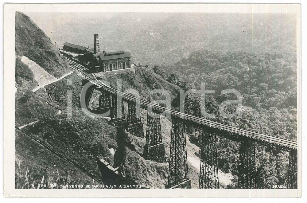 1939 BRASIL Estrada de ferro de SÃO PAULO a SANTOS *Postcard