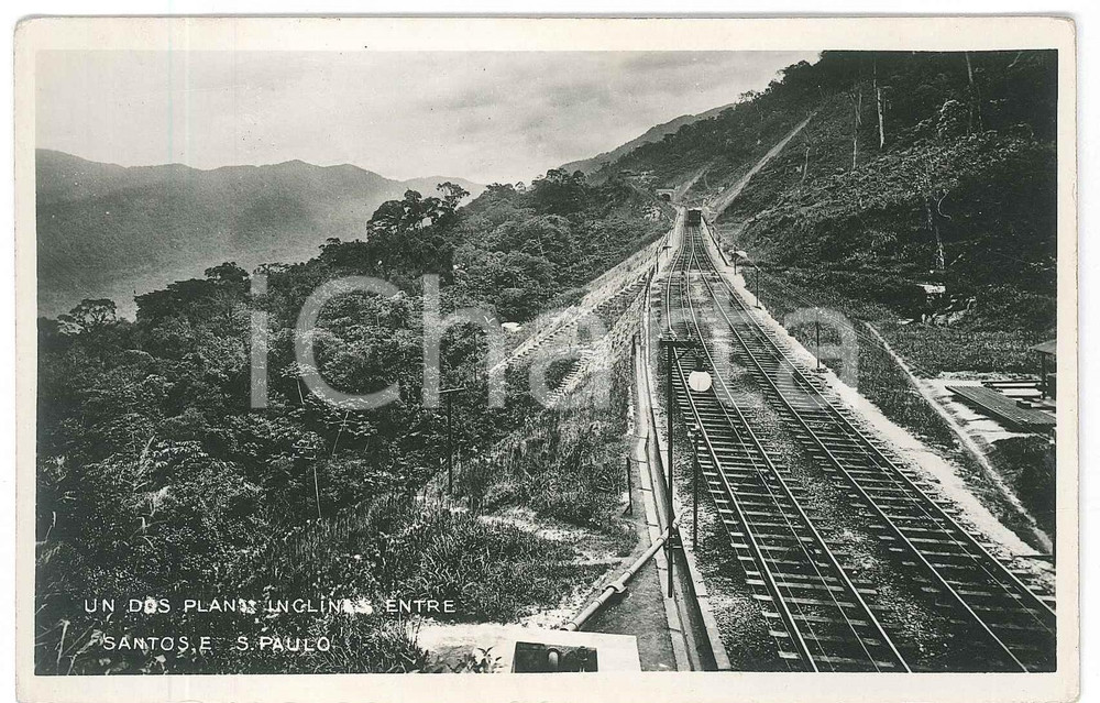 1940 ca BRASIL Ferrovia entre SANTOS e SÃO PAULO - ANIMATED Postcard train