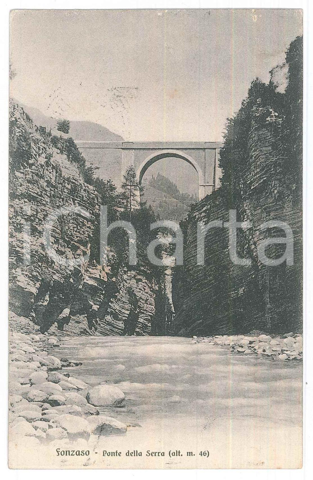 1908 FONZASO (BL) Ponte della Serra *Cartolina postale FP VG