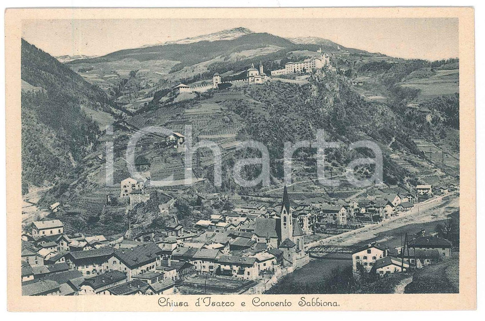 1935 VALLE ISARCO - CHIUSA (BZ) Veduta con il Convento SABBIONA *Cartolina