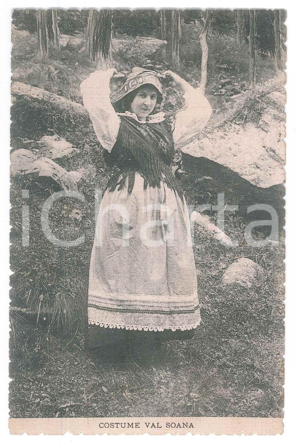 1913 RONCO CANAVESE  (TO) Costume VAL SOANA donna *Cartolina FOLKLORE FP VG