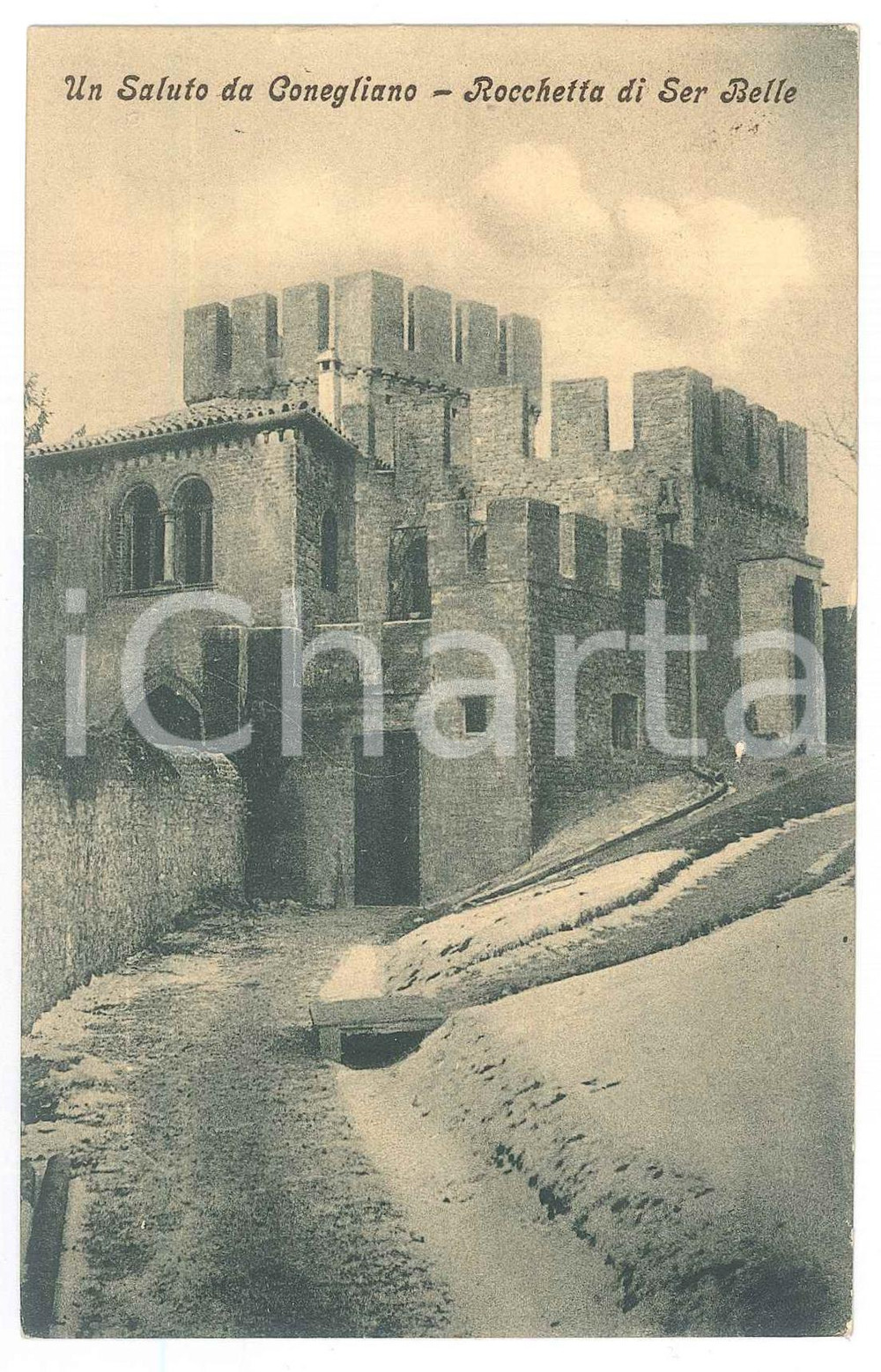 1908 CONEGLIANO (TV) Rocchetta di Ser Belle *Cartolina postale FP VG