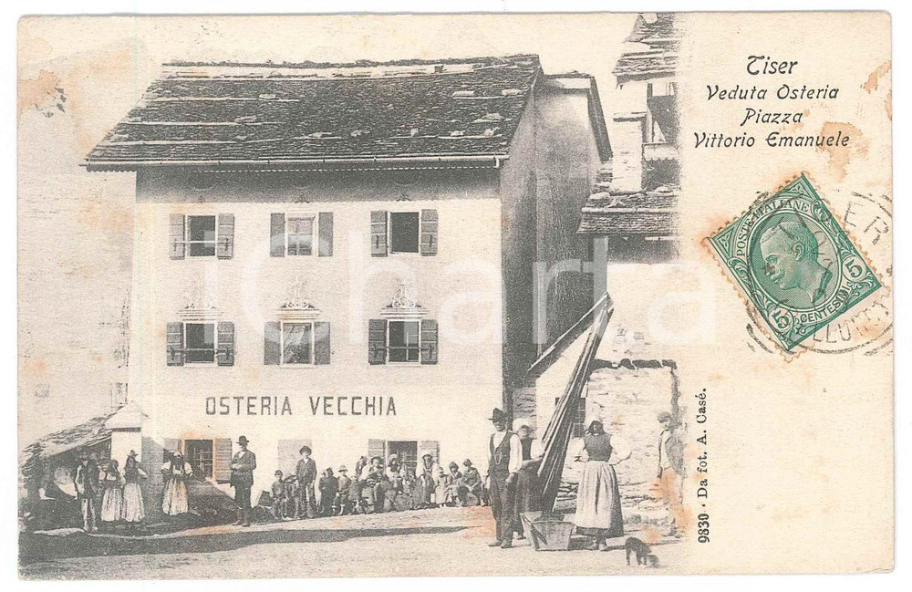 1908 GOSALDO Fraz. TISER Osteria Vecchia in Piazza Vittorio Emanuele - Cartolina