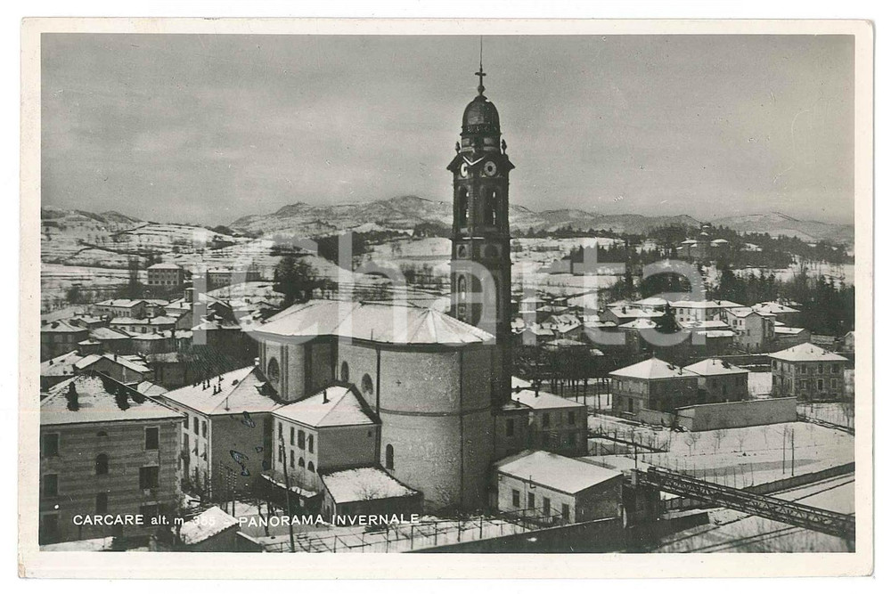 1939 CARCARE (SV) Panorama invernale del paese *Cartolina postale FP VG