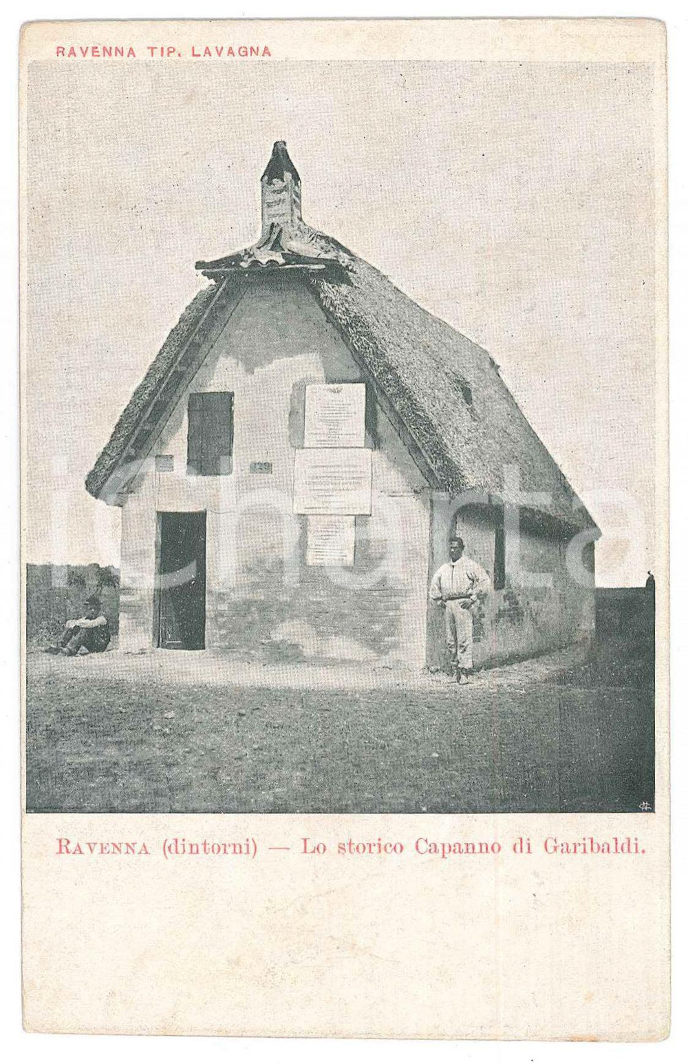 1900 ca Dintorni di RAVENNA - Capanno di Garibaldi - Cartolina ANIMATA FP NV Cartolina postale d'epoca, non viaggiata.  POOR/danneggiato piegature al lato inferiore Formato: 9x14 cm originale e autentica 1