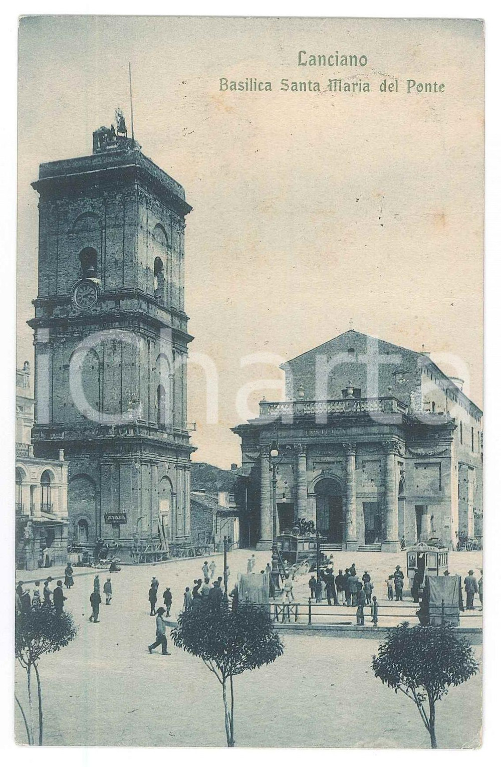 1913 LANCIANO (CH) Basilica Santa Maria del Ponte - Cartolina ANIMATA FP VG