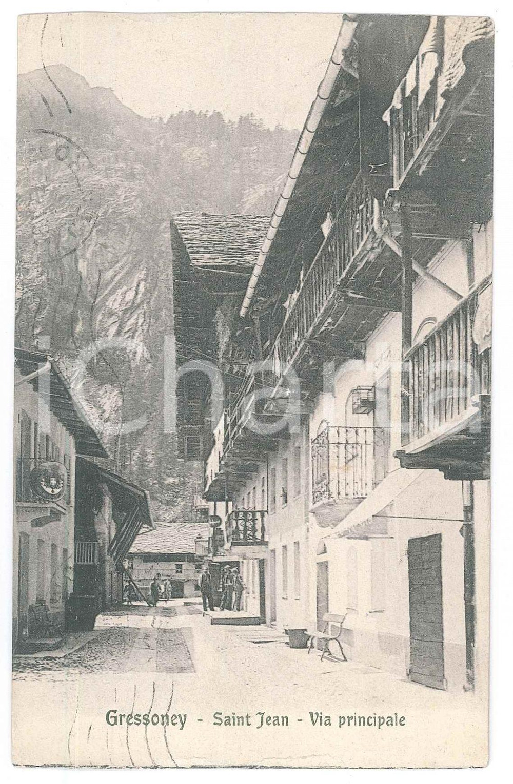 1914 GRESSONEY (AO) SAINT JEAN - Via principale *Cartolina postale FP VG