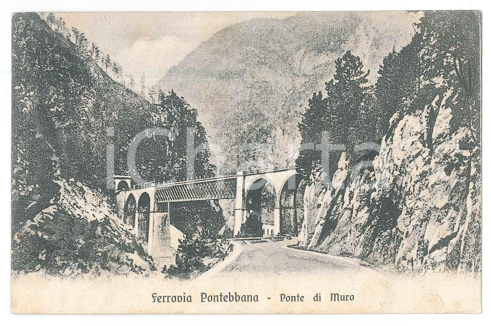 1909 Area di UDINE Ferrovia PONTEBBANA - Ponte di Muro *Cartolina postale FP VG